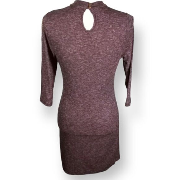 IRIS PINKISH BROWN BODYCON KEYHOLE DRESS SZ.L EUC - Picture 3 of 6